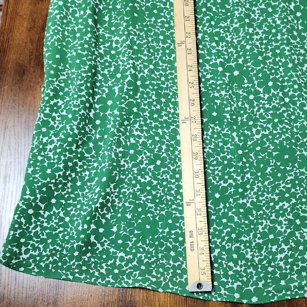 HOBBS LONDON | Elegant Green White Ditsy Floral Women's Mini Ruffle Dress | US 8 - Picture 10 of 12